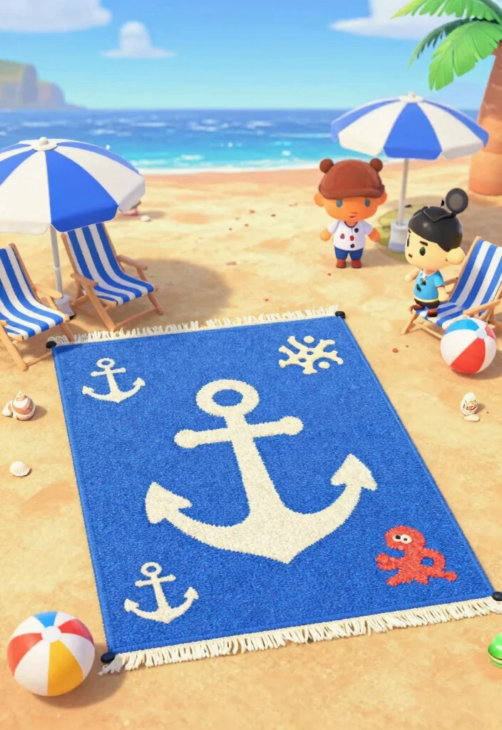 14 ACNH Rug Code Ideas to Level Up Your Island - 11. Nautical Adventure 1