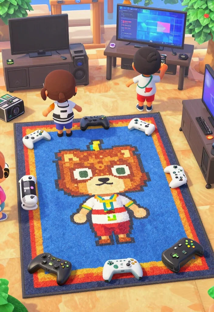 14 ACNH Rug Code Ideas to Level Up Your Island - 12. Tech Enthusiast 1