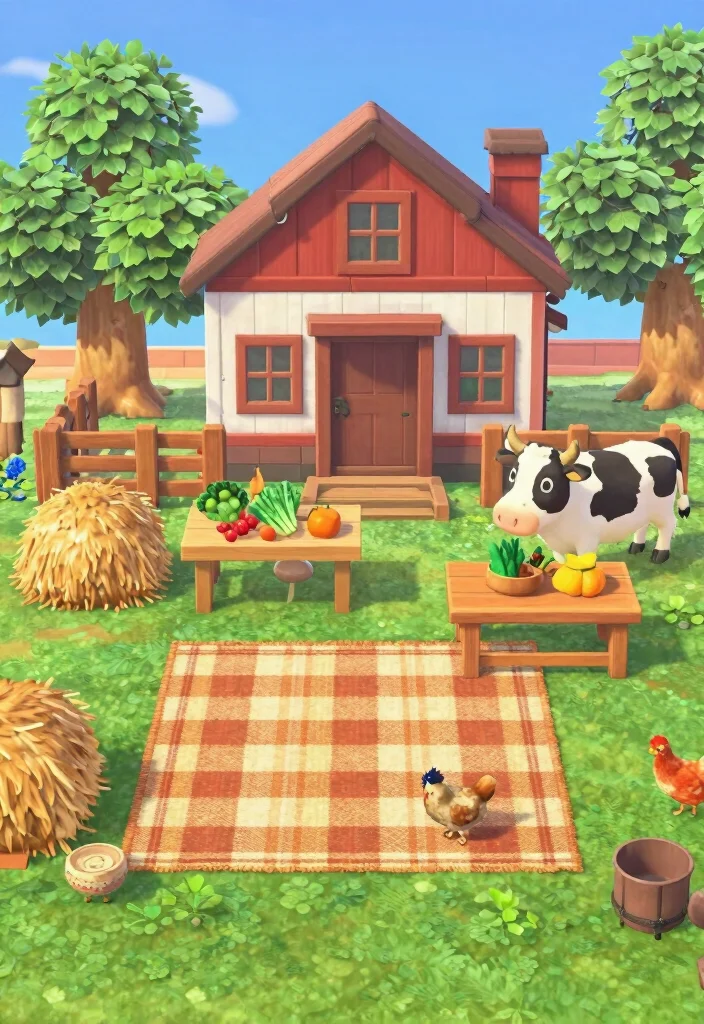 14 ACNH Rug Code Ideas to Level Up Your Island - 4. Rustic Farmhouse Charm 1