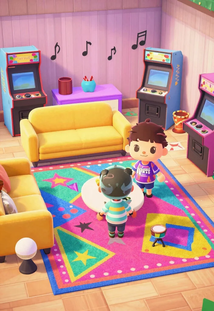 14 ACNH Rug Code Ideas to Level Up Your Island - 6. Retro 80’s Vibes 1