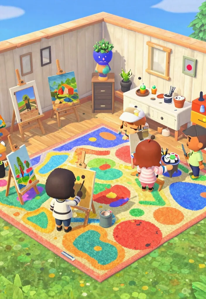 14 ACNH Rug Code Ideas to Level Up Your Island - 9. Artful Abstract 1