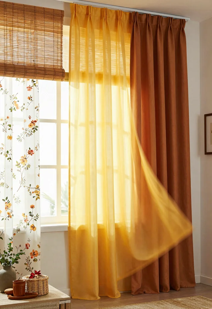 14 Bamboo Shades With Curtains Ideas That Blend Texture 43 14 Bamboo Shades With Curtains Ideas That Blend Texture - 13. Seasonal Switch-Up 1