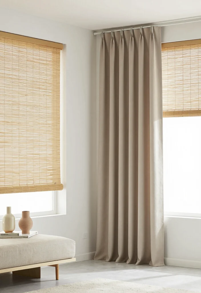 14 Bamboo Shades With Curtains Ideas That Blend Texture 54 14 Bamboo Shades With Curtains Ideas That Blend Texture - 14. Minimalist Chic 1
