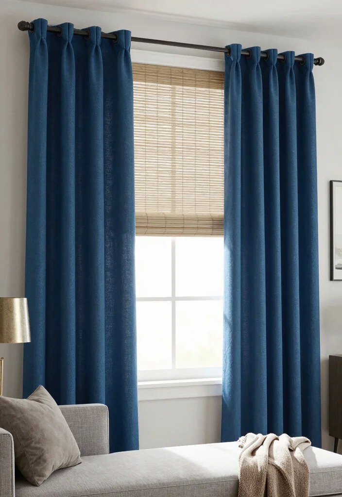 14 Bamboo Shades With Curtains Ideas That Blend Texture 14 14 Bamboo Shades With Curtains Ideas That Blend Texture - 4. Neutral Colors with Contrast 1
