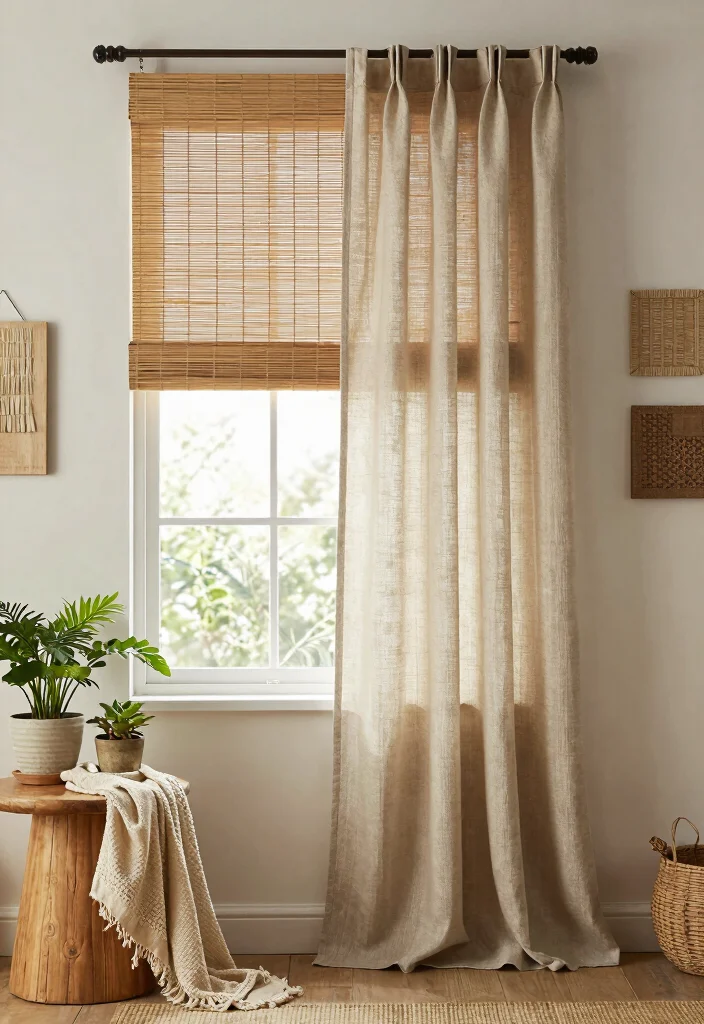 14 Bamboo Shades With Curtains Ideas That Blend Texture 15 14 Bamboo Shades With Curtains Ideas That Blend Texture - 5. Eco-Friendly Fabrics 1