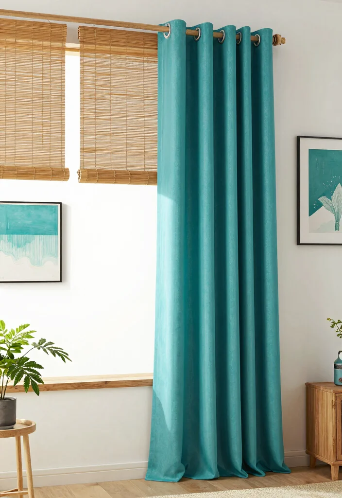 14 Bamboo Shades With Curtains Ideas That Blend Texture 39 14 Bamboo Shades With Curtains Ideas That Blend Texture - 9. Complementary Color Schemes 1