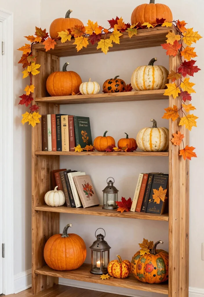 14 Entryway Bookshelf Ideas That Make a Great First Impression - 10. Seasonal Decor for Freshness 1