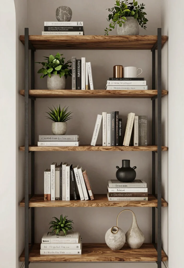 14 Entryway Bookshelf Ideas That Make a Great First Impression - 9. Layered Styles for Depth and Texture 1