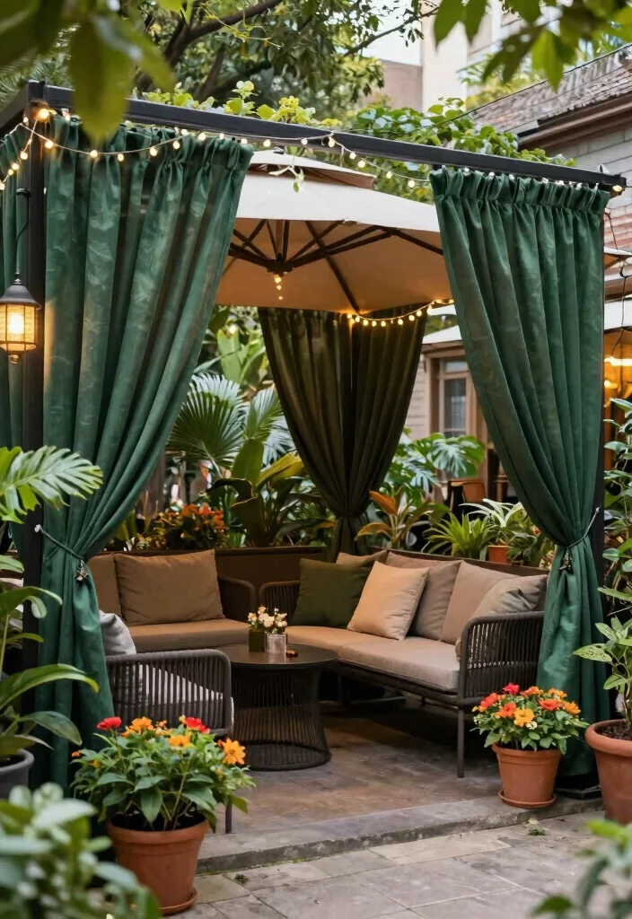 14 Forest Green Curtains Ideas With Rich Elegance 63 14 Forest Green Curtains Ideas With Rich Elegance - 13. Forest Green for Outdoor Spaces 1