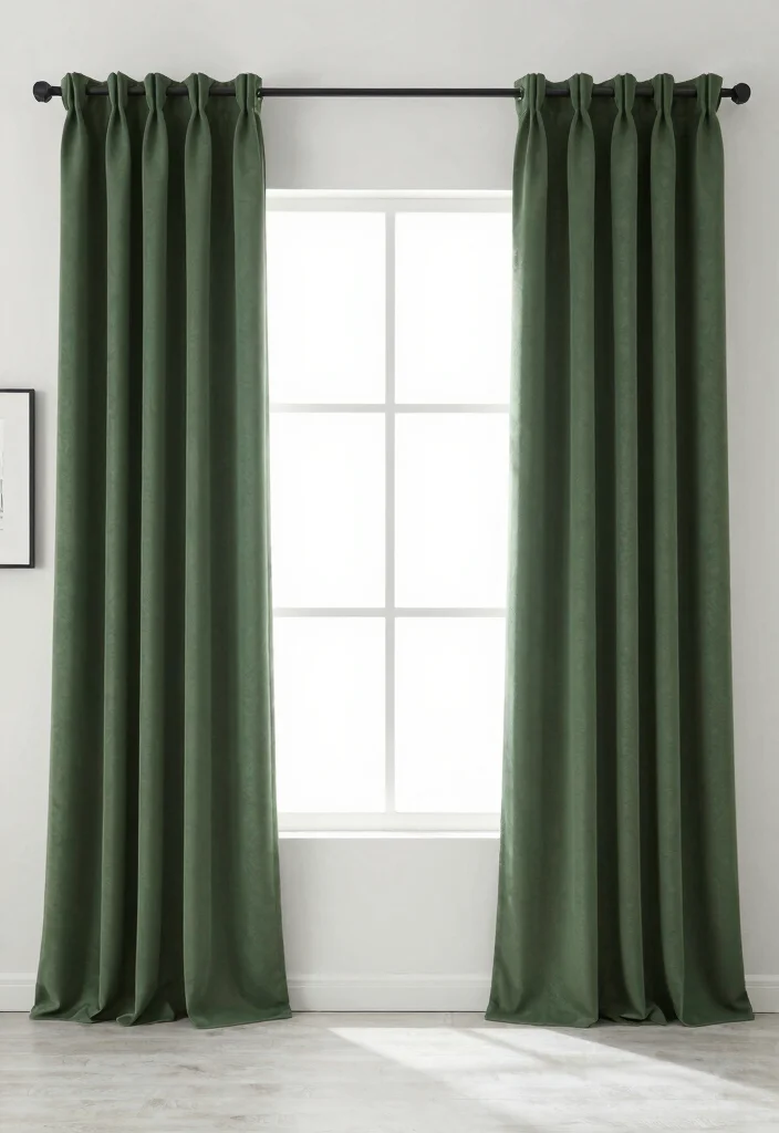 14 Forest Green Curtains Ideas With Rich Elegance 36 14 Forest Green Curtains Ideas With Rich Elegance - 6. Minimalist Forest Green Statements 1