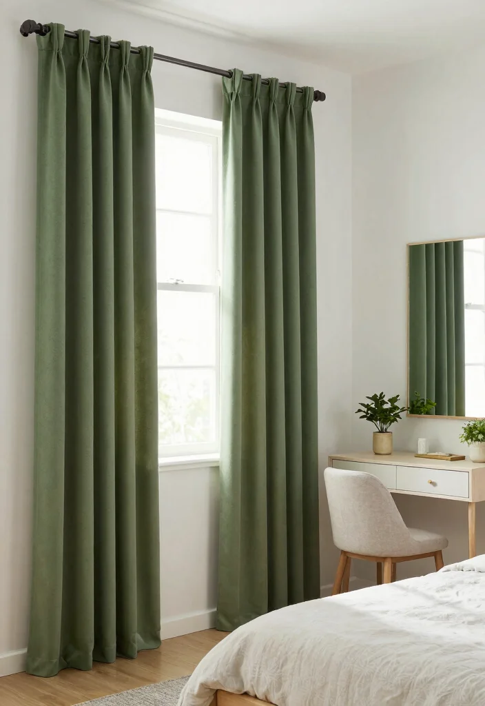 14 Forest Green Curtains Ideas With Rich Elegance 37 14 Forest Green Curtains Ideas With Rich Elegance - 7. Forest Green in Small Spaces 1