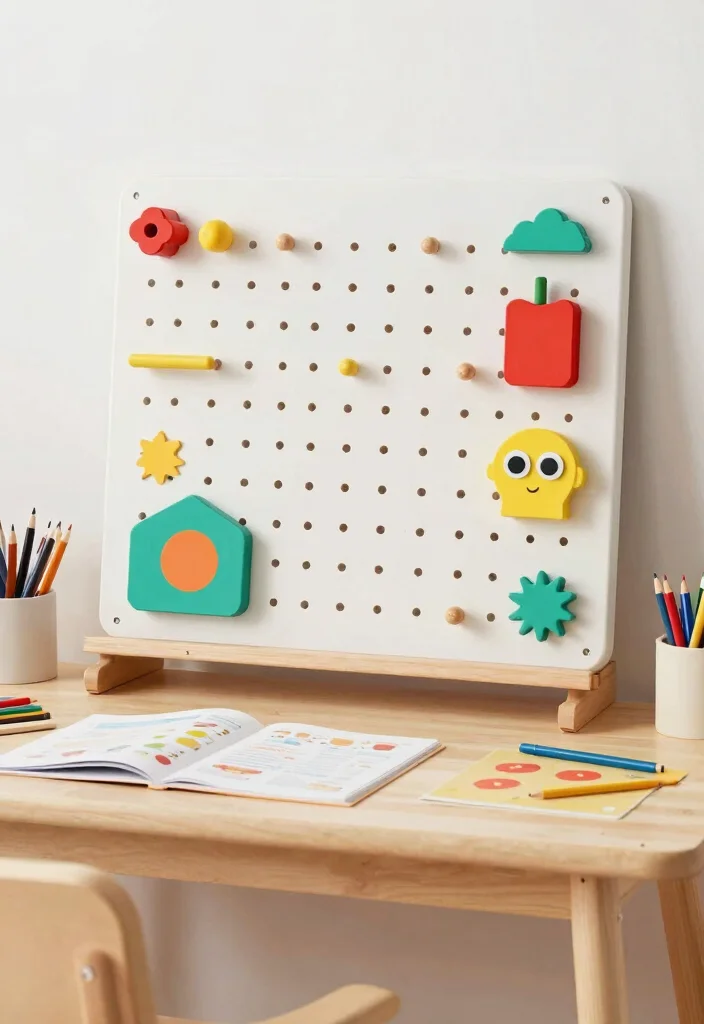 14 Pegboard Desk Setup Ideas That Stay Organized 54 14 Pegboard Desk Setup Ideas That Stay Organized - 14. Pegboard for Kids’ Study 1