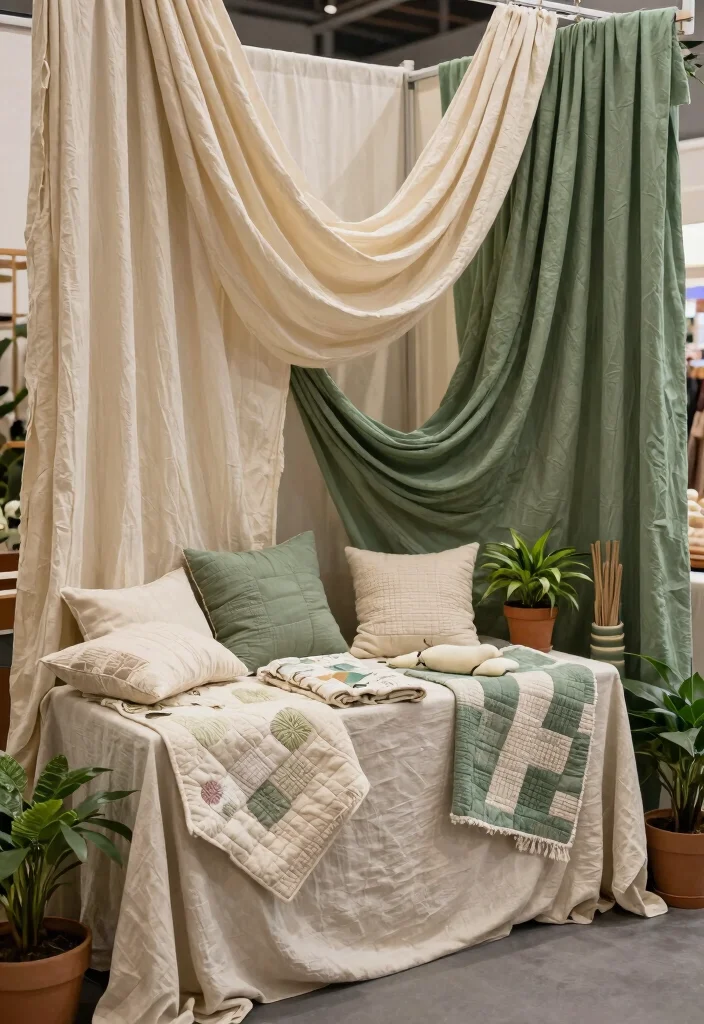 14 Stand Feira Criativo Ideas That Draw a Crowd 2 14 Stand Feira Criativo Ideas That Draw a Crowd - 2. Natural Textiles Showcase 1