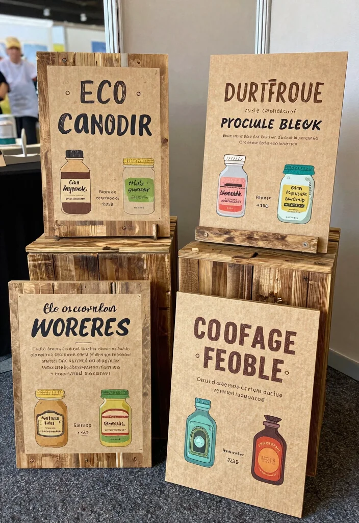 14 Stand Feira Criativo Ideas That Draw a Crowd 38 14 Stand Feira Criativo Ideas That Draw a Crowd - 8. Eco-Conscious Signage 1