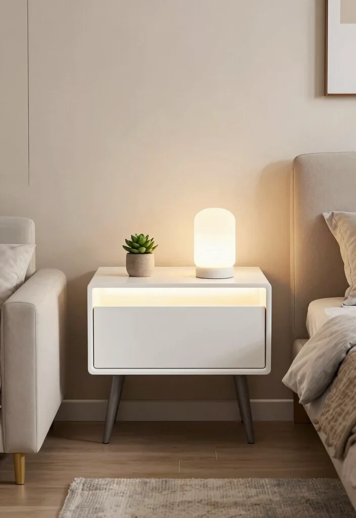 14 Wall Nightstand Ideas That Save Space Stylishly - 1. Floating Nightstand with LED Lighting 1