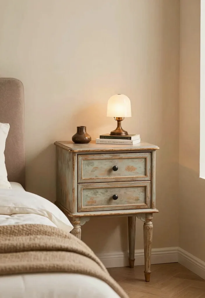 14 Wall Nightstand Ideas That Save Space Stylishly - 4. Vintage Wall-Mounted Nightstand 1