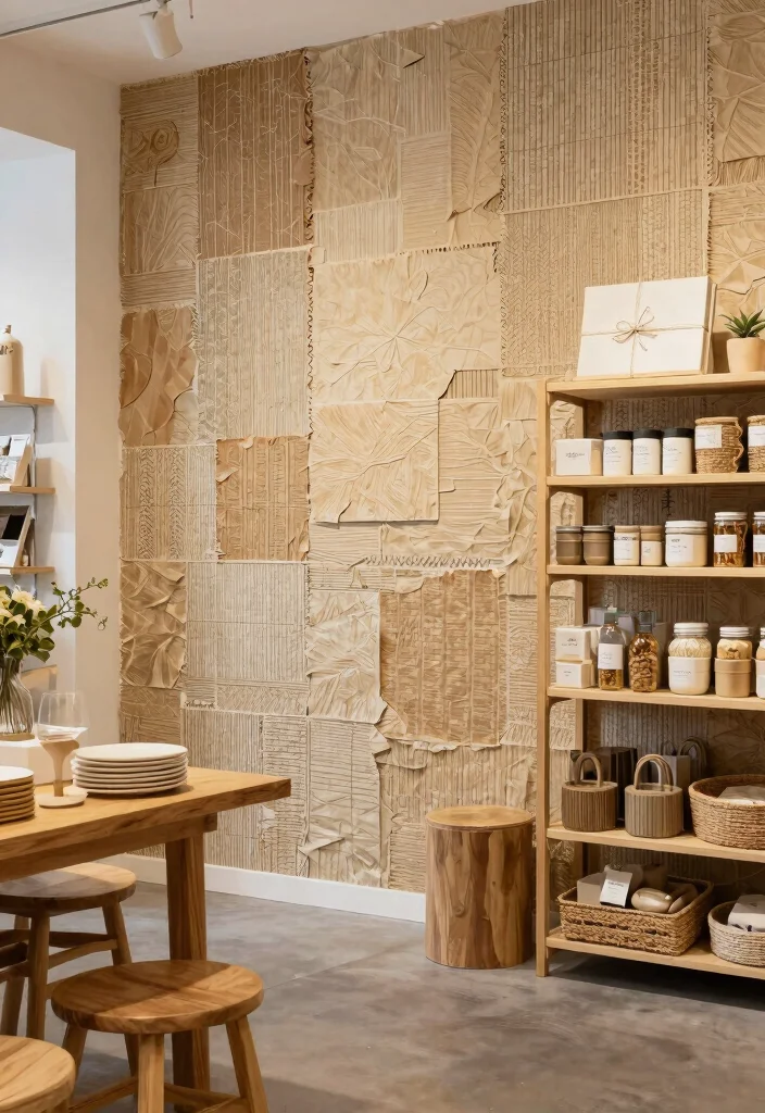 14 Wallpaper for Shop Wall Ideas That Attract Customers 53 14 Wallpaper for Shop Wall Ideas That Attract Customers - 13. Recycled Paper Designs 1