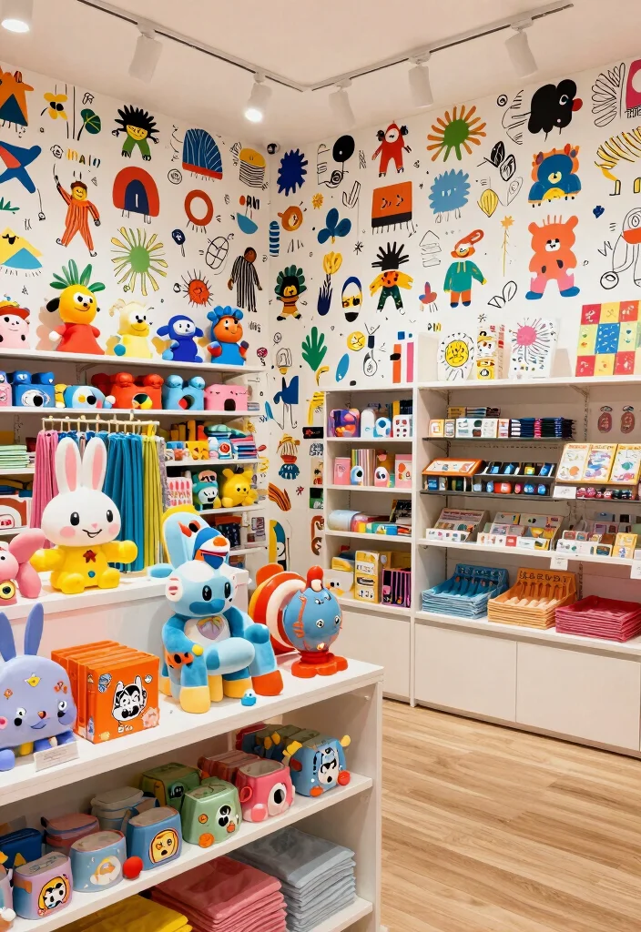 14 Wallpaper for Shop Wall Ideas That Attract Customers 27 14 Wallpaper for Shop Wall Ideas That Attract Customers - 7. Playful Graphics 1