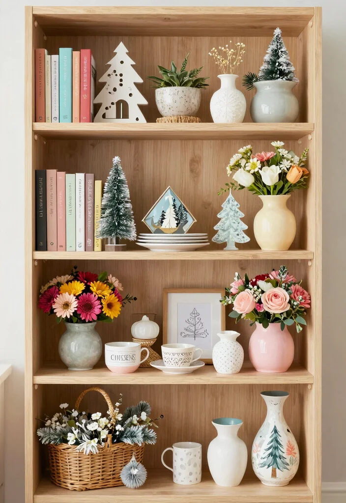 15 ACNH Bookshelf Design Ideas for a Cozy Island - 10. Seasonal Showcase 1