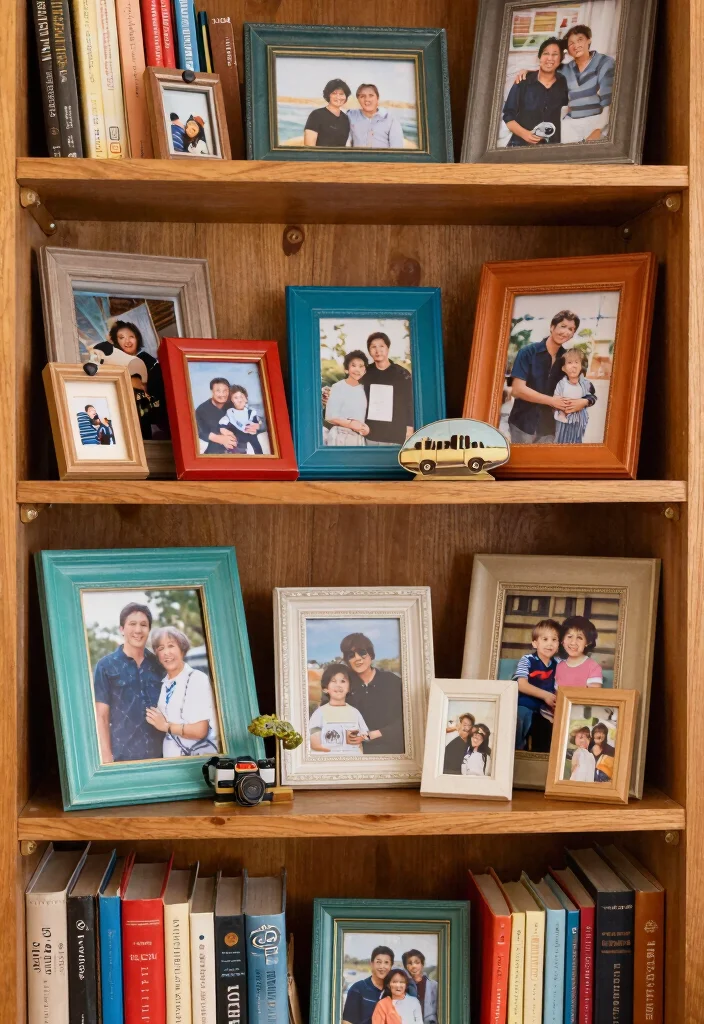 15 ACNH Bookshelf Design Ideas for a Cozy Island - 12. Family Memories 1