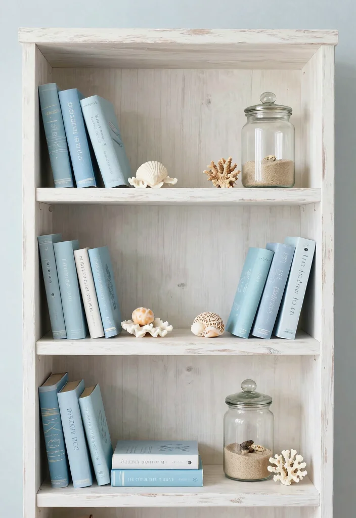 15 ACNH Bookshelf Design Ideas for a Cozy Island - 5. Coastal Calm 1