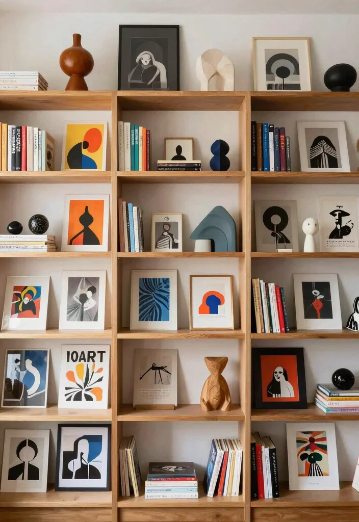 15 ACNH Bookshelf Design Ideas for a Cozy Island - 6. Artistic Expression 1