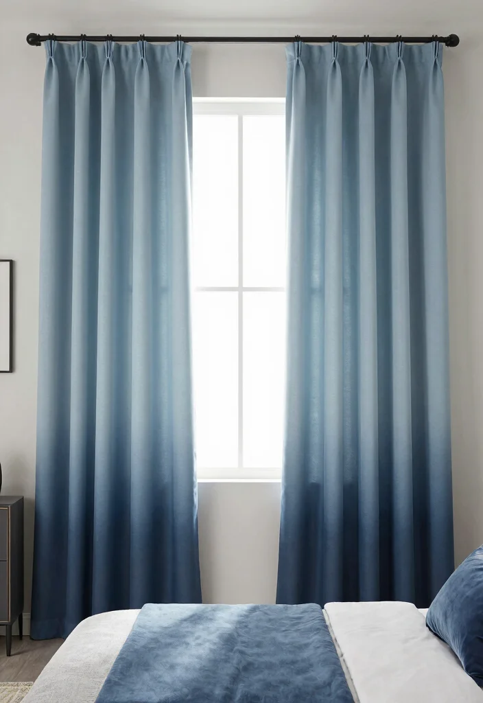 15 Blue Curtains Bedroom Ideas With Calm Cozy Vibes 53 15 Blue Curtains Bedroom Ideas With Calm Cozy Vibes - 13. Calm Blue Ombre Curtains for a Trendy Twist 1