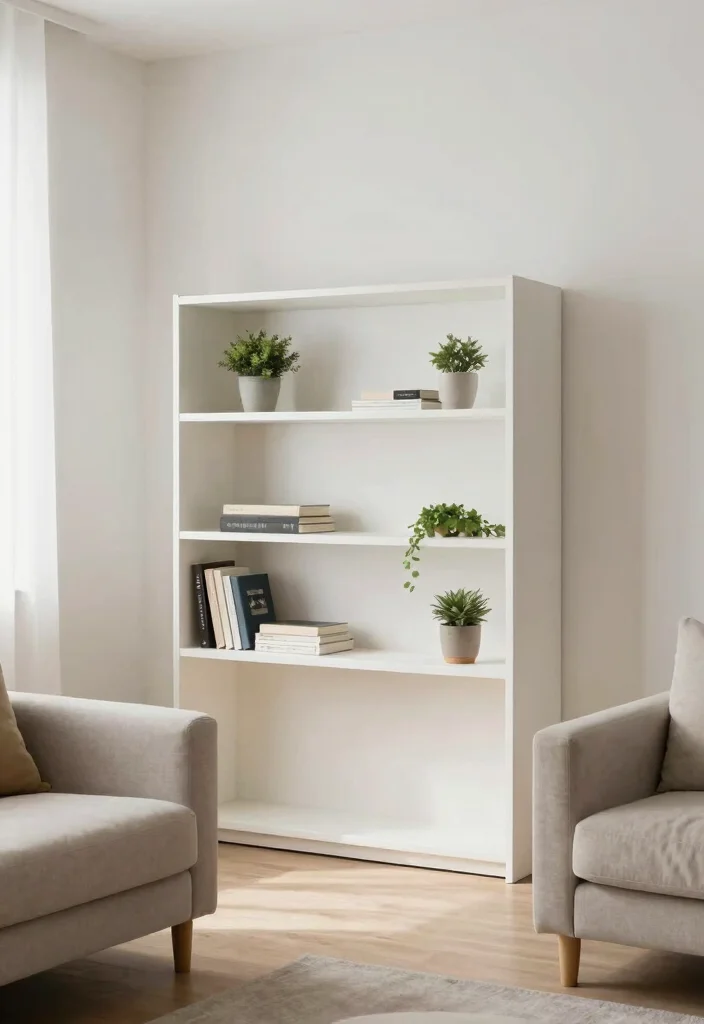 15 Bookshelf Room Divider Ideas That Define Your Space - 11. Minimalist Divider Shelf 1