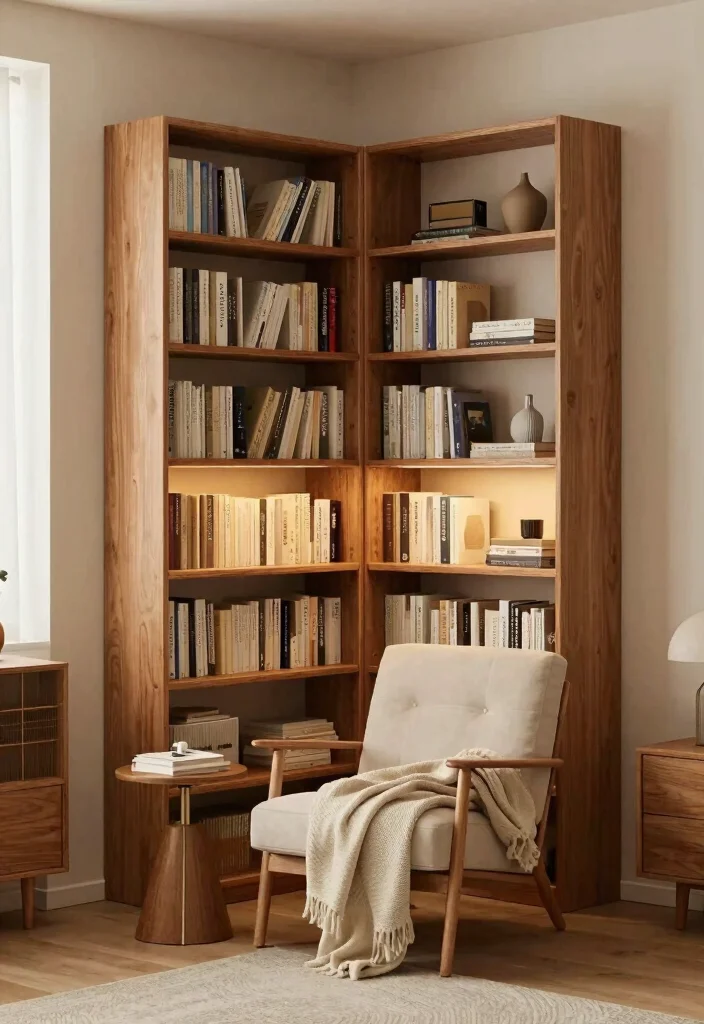 15 Bookshelf Room Divider Ideas That Define Your Space - 3. Corner Bookshelf Divider 1