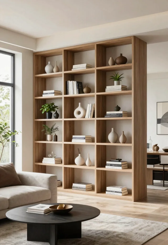 15 Bookshelf Room Divider Ideas That Define Your Space - 7. Built-in Bookshelf Divider 1