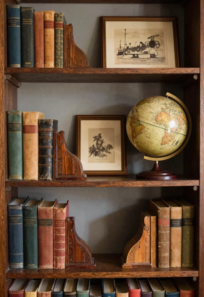 15 Bookshelf With Books Ideas That Look Effortlessly Styled - 14. Vintage Finds 1