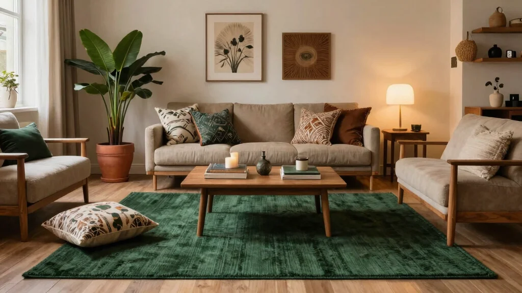 15 Dark Green Rug Living Room Ideas With Moody Charm