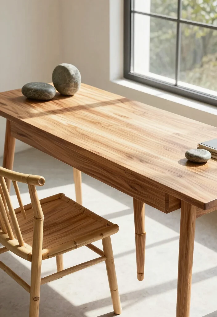 15 Desk Setup Window Ideas With Natural Light Vibes 30 15 Desk Setup Window Ideas With Natural Light Vibes - 10. Use Natural Materials 1