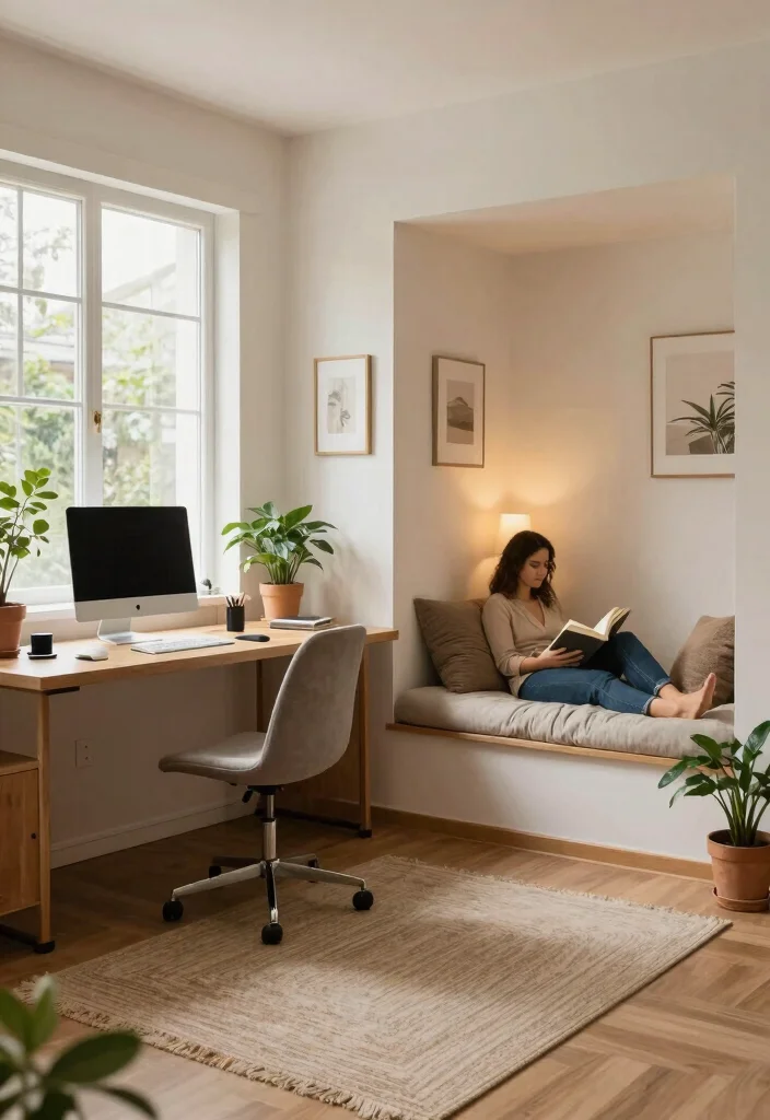 15 Desk Setup Window Ideas With Natural Light Vibes 42 15 Desk Setup Window Ideas With Natural Light Vibes - 12. Create Zones for Different Activities 1