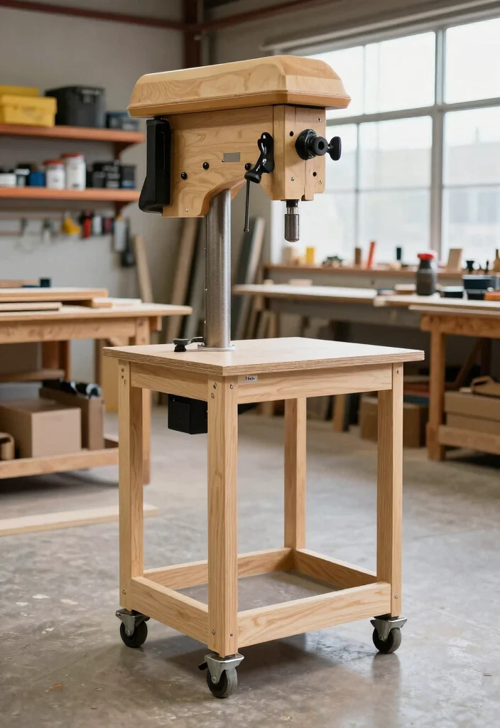 15 Drill Press Stand Ideas That Organize Your Workshop - 1. Versatile Mobile Drill Press Stand 1