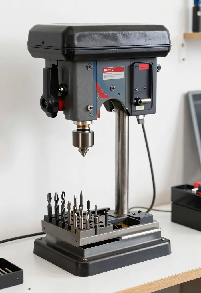 15 Drill Press Stand Ideas That Organize Your Workshop - 13. Drill Press Stand with Quick-Change Accessories 1