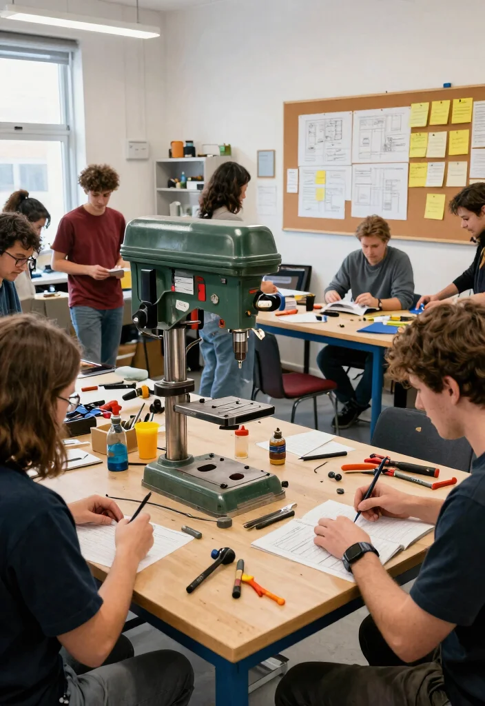 15 Drill Press Stand Ideas That Organize Your Workshop - 14. Drill Press Stand with Collaborative Features 1