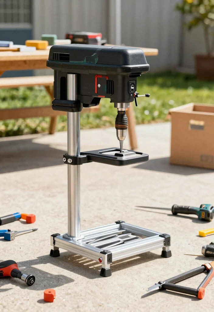 15 Drill Press Stand Ideas That Organize Your Workshop - 9. Lightweight Portable Drill Press Stand 1