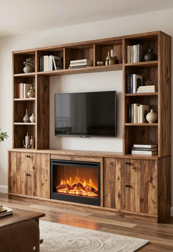 15 Fireplace TV Stand 2026 Trending Ideas That Look Cozy & Chic - 11. Multi-Purpose Designs 1