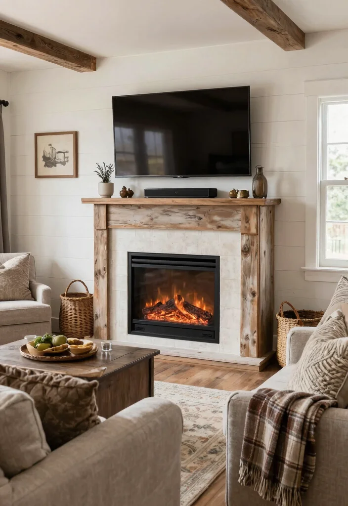 15 Fireplace TV Stand 2026 Trending Ideas That Look Cozy & Chic - 4. Rustic Farmhouse 1