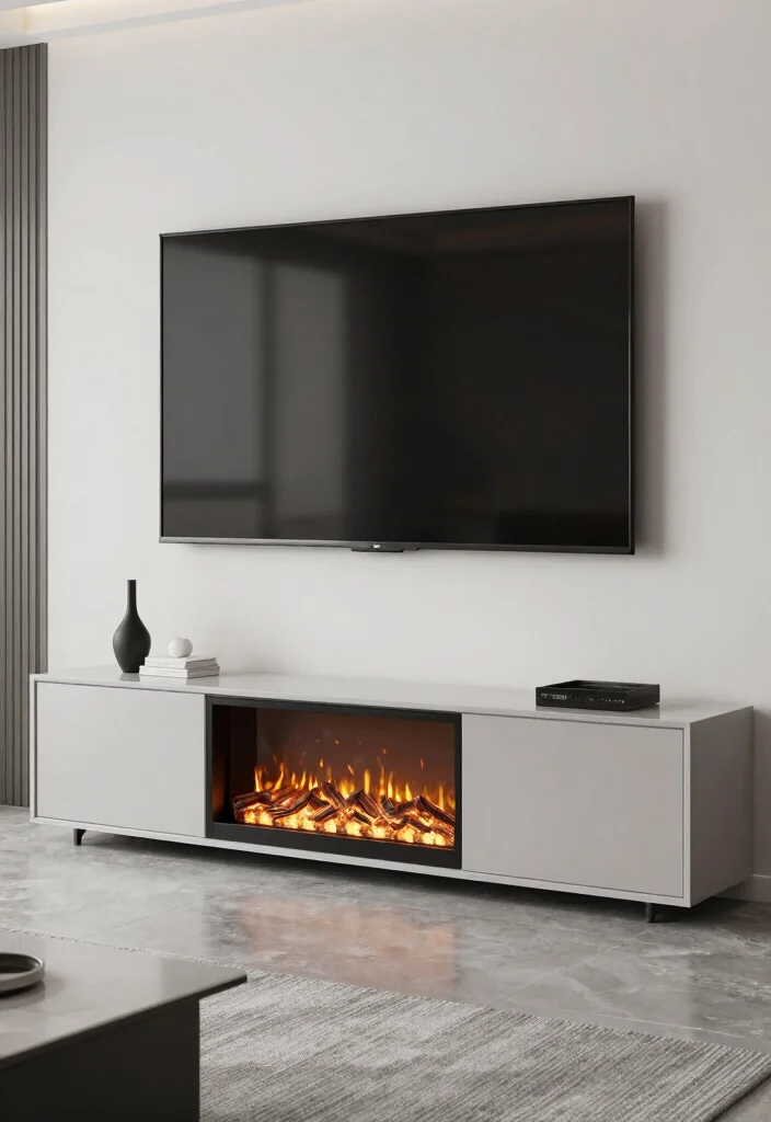 15 Fireplace TV Stand 2026 Trending Ideas That Look Cozy & Chic - 5. Modern Minimalism 1