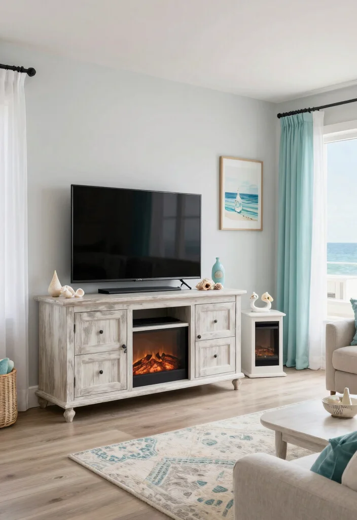 15 Fireplace TV Stand 2026 Trending Ideas That Look Cozy & Chic - 8. Coastal Vibes 1