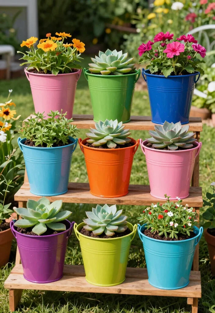 15 Five Gallon Bucket Garden Stand Ideas That Are Genius 40 15 Five Gallon Bucket Garden Stand Ideas That Are Genius - 10. Customizable Plant Display 1