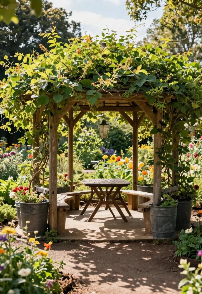 15 Five Gallon Bucket Garden Stand Ideas That Are Genius 36 15 Five Gallon Bucket Garden Stand Ideas That Are Genius - 6. Rustic Garden Pavilion 1