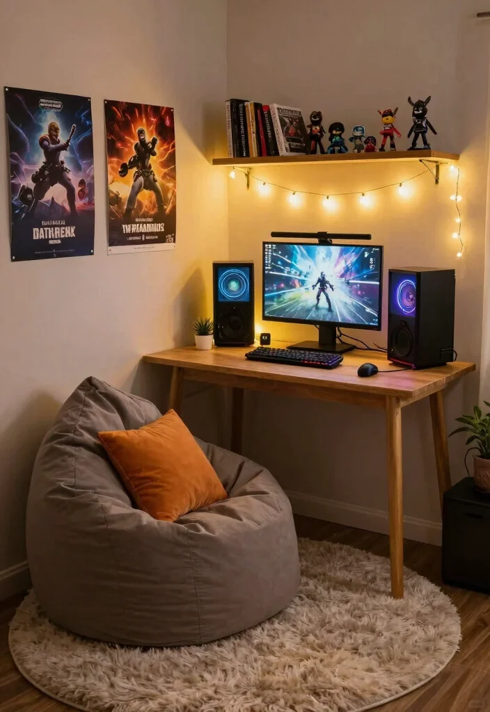 15 Gamer Desk Setup Ideas That Look Epic 3 15 Gamer Desk Setup Ideas That Look Epic - 3. Cozy Corner Nook 1
