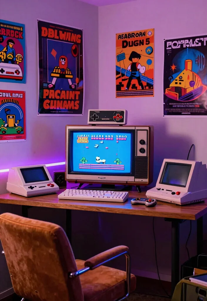 15 Gamer Desk Setup Ideas That Look Epic 18 15 Gamer Desk Setup Ideas That Look Epic - 8. Retro Gaming Vibe 1