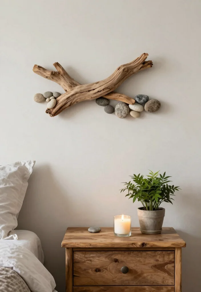15 Nightstand Wall Decor Ideas That Add Personality 30 15 Nightstand Wall Decor Ideas That Add Personality - 10. Natural Elements 1