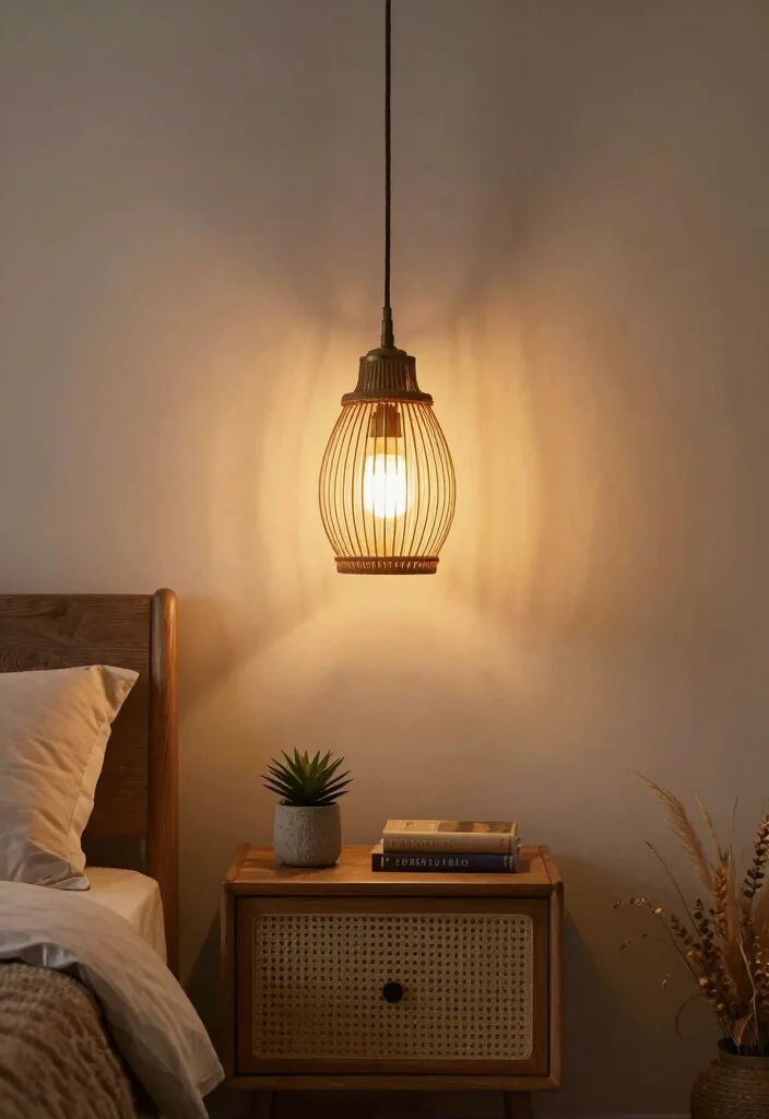 15 Nightstand Wall Decor Ideas That Add Personality 54 15 Nightstand Wall Decor Ideas That Add Personality - 14. Light Fixtures 1