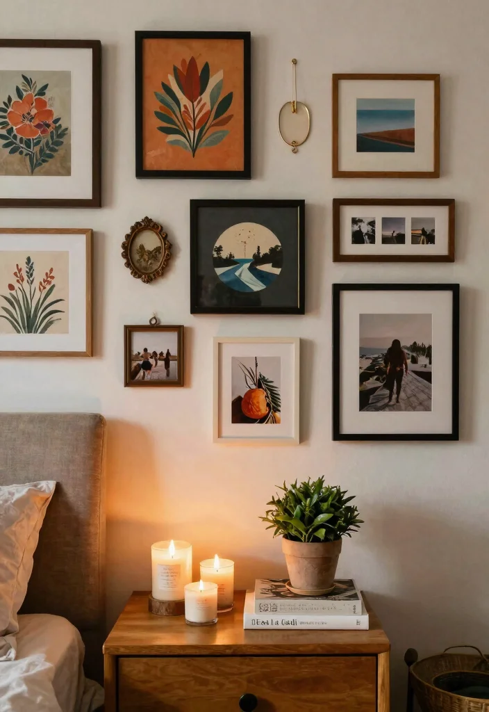 15 Nightstand Wall Decor Ideas That Add Personality 16 15 Nightstand Wall Decor Ideas That Add Personality - 6. Gallery Wall 1