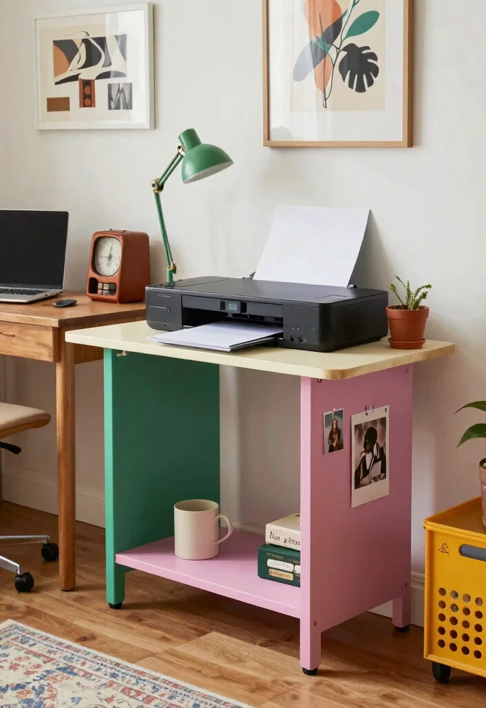 15 Printer Stand Ideas That Keep Your Office Tidy 43 15 Printer Stand Ideas That Keep Your Office Tidy - 13. Upcycled Furniture Stand 1